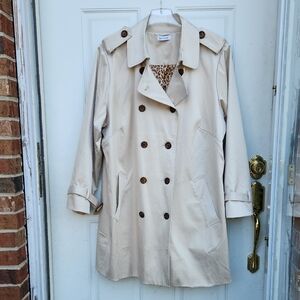 Joan Rivers Light Tan Double-Breasted Trench Coat Size 1X